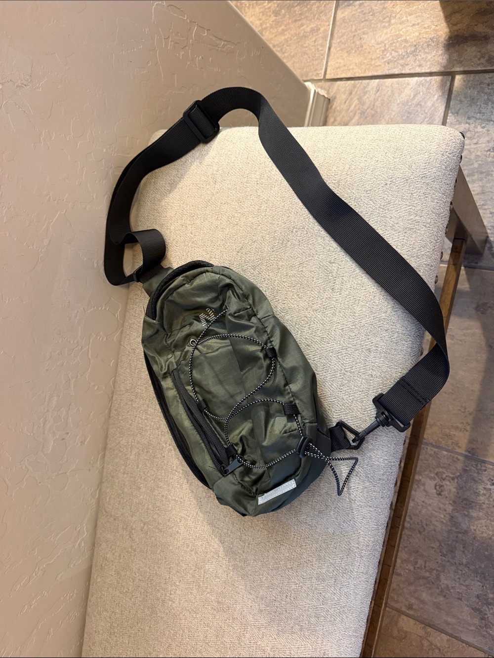 Men's Olive Green Crossbody Sling Bag - Minimal Design